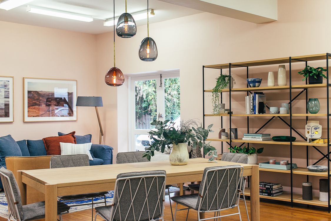Warm Scandinavian-style modern living room interior