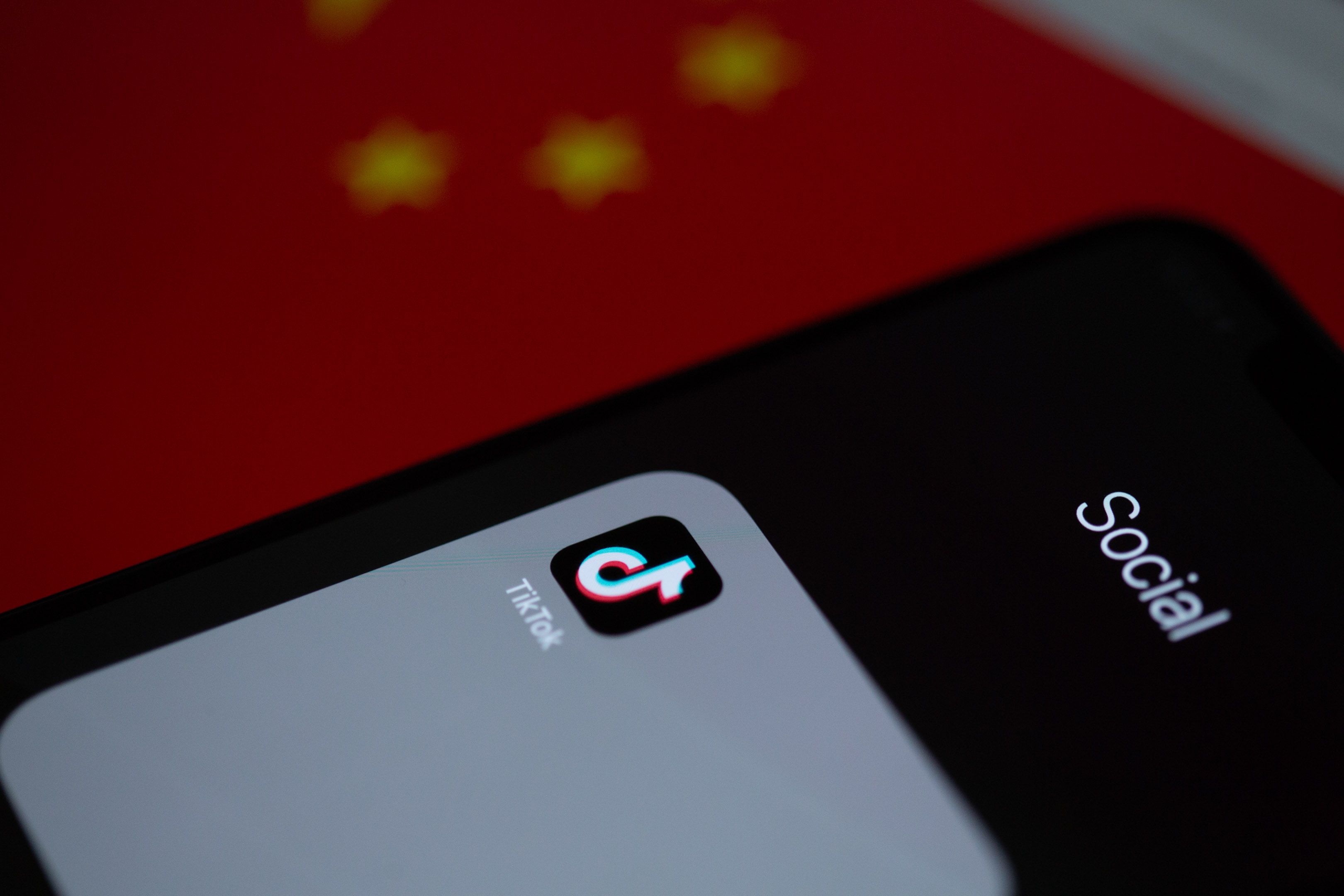 Close-up of a smartphone screen showing the TikTok application interface