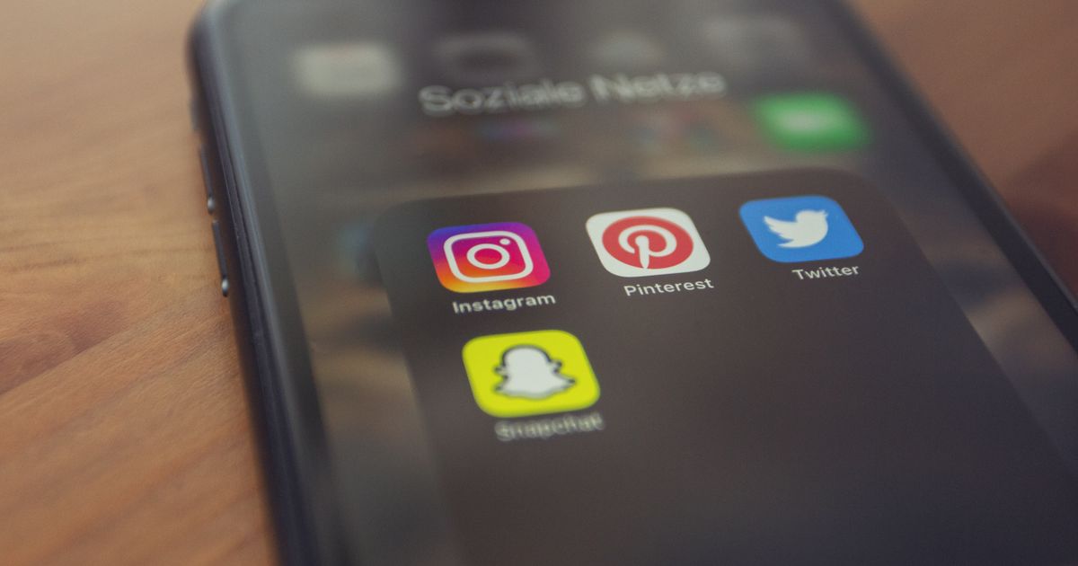 Smartphone screen showing several social media apps