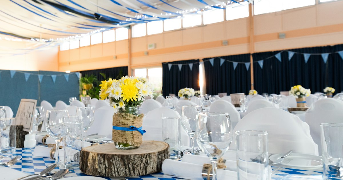 Elegantly set wedding reception table ready for guests