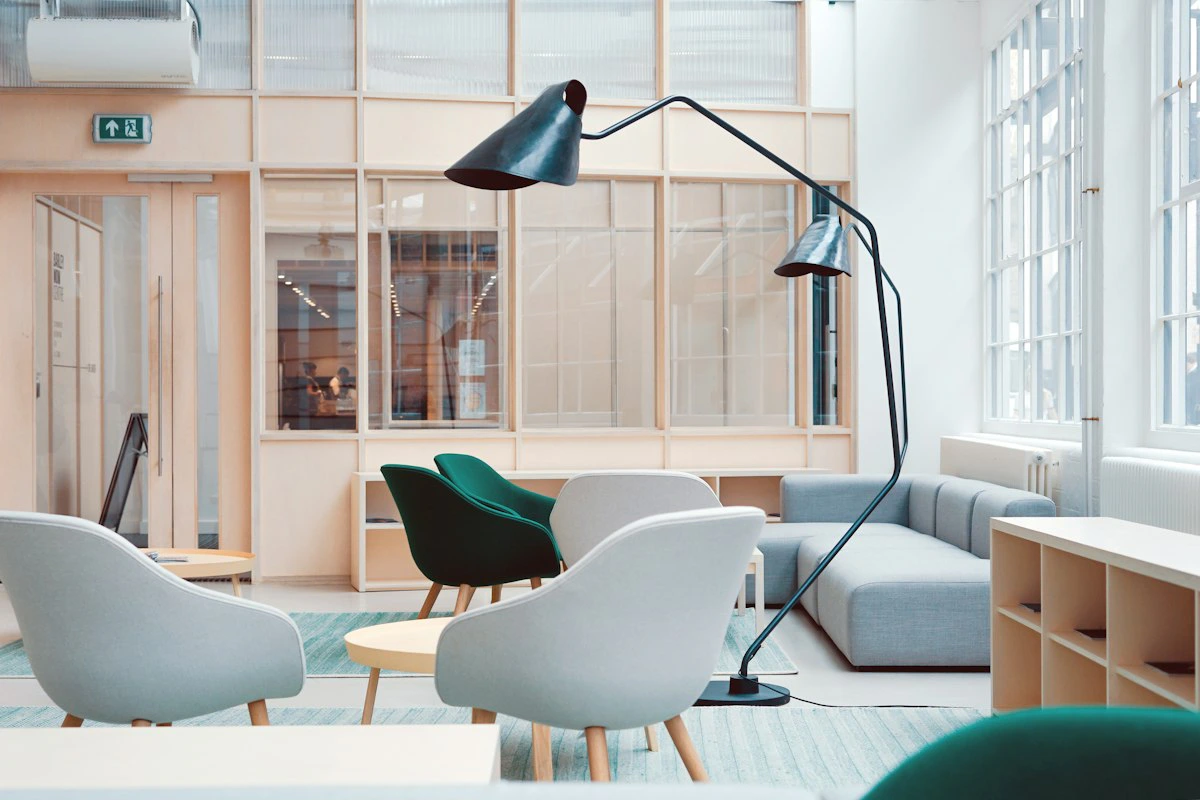 Modern office workspace with desk and office chair