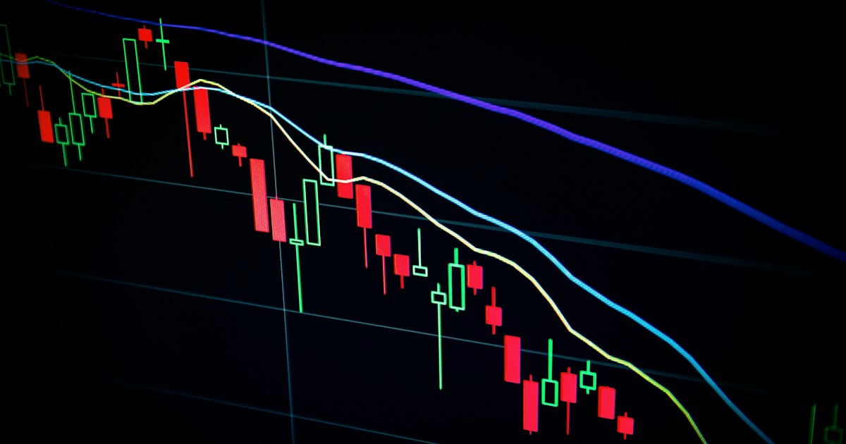 Candlestick forex chart on a tablet showing price movement and technical indicators