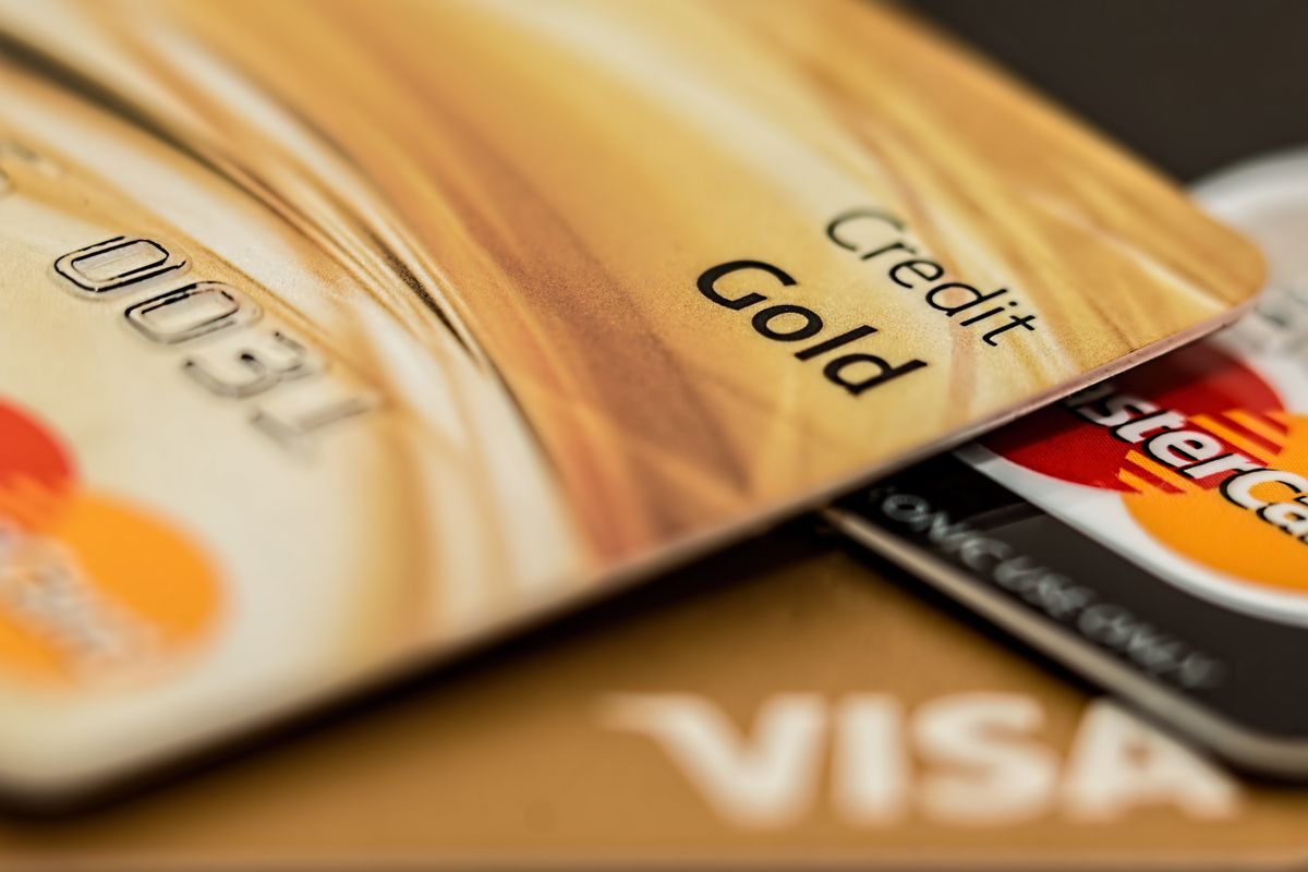 Stacked credit cards representing financing and lending options