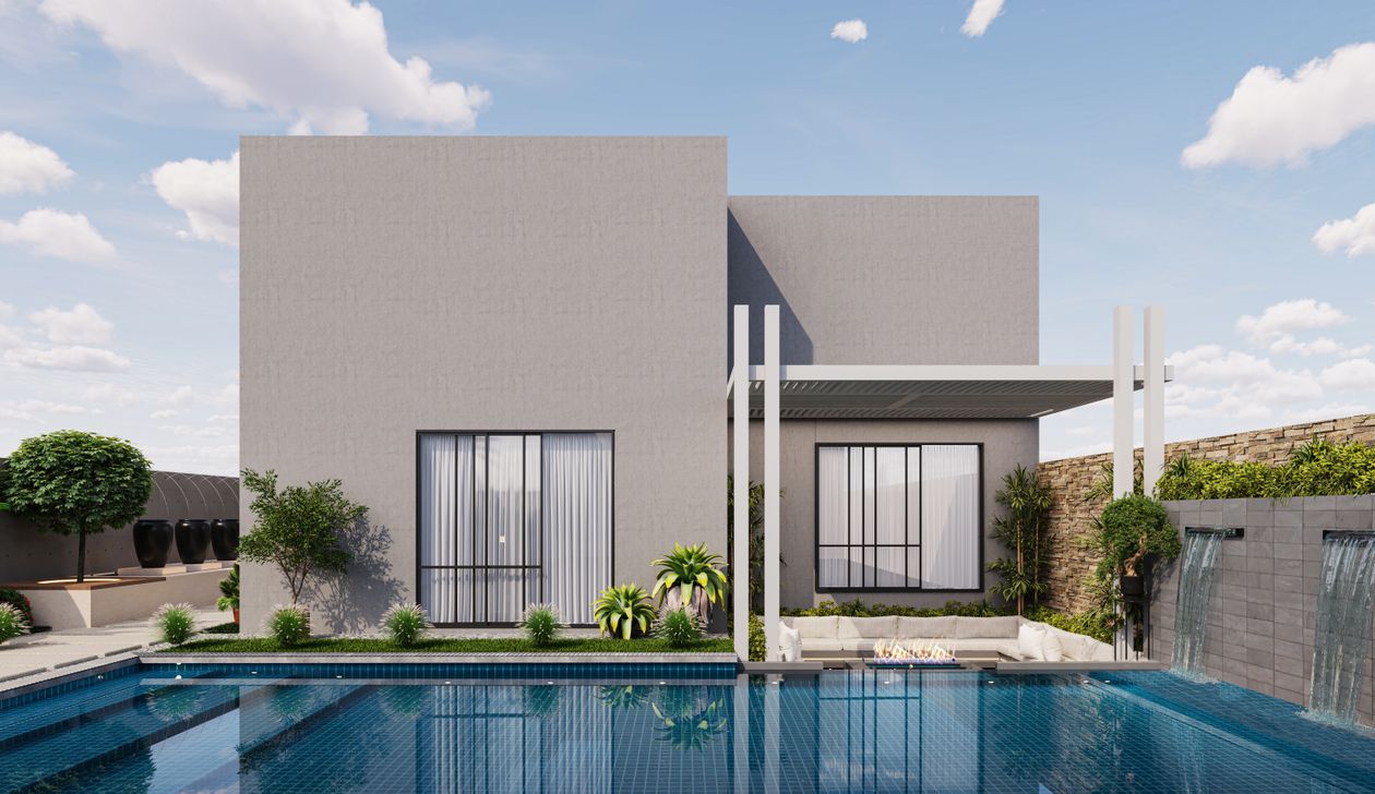 Contemporary luxury villa with pool in a private estate setting